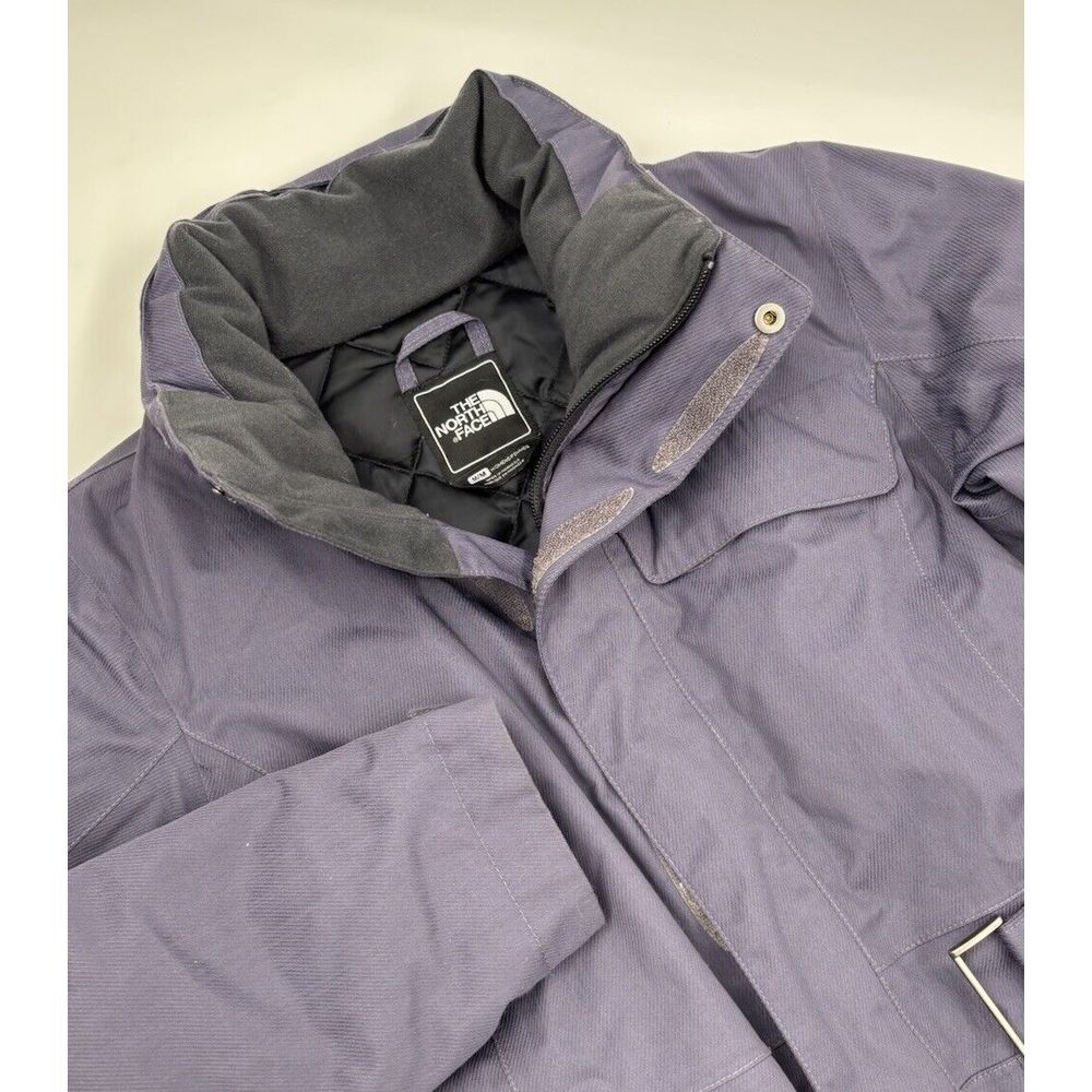 The North Face Women's M Hyvent 550 Goose Down Belted Purple Hooded Jacket